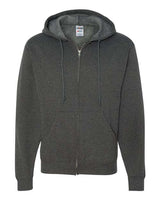 Jerzees 993 Adult NuBlend Fleece Full-Zip Hooded Sweatshirt #color_BLACK HEATHER