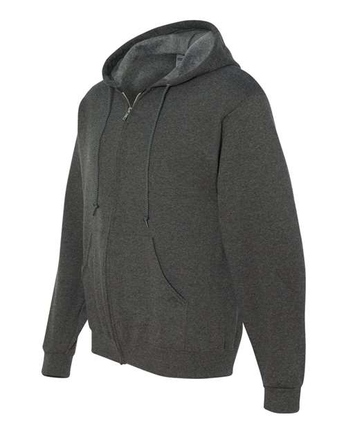 Jerzees 993 Adult NuBlend Fleece Full-Zip Hooded Sweatshirt #color_BLACK HEATHER