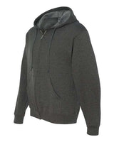 Jerzees 993 Adult NuBlend Fleece Full-Zip Hooded Sweatshirt #color_BLACK HEATHER