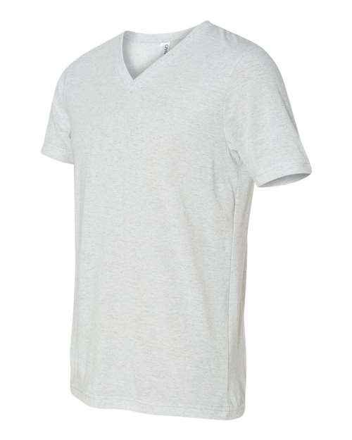 Bella + Canvas 3415C Unisex Triblend V-Neck T-Shirt #color_WHT FLCK TRIBLND