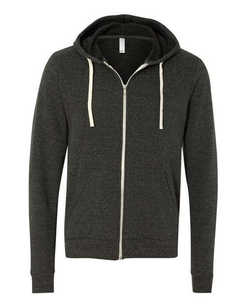 Bella + Canvas 3909 Unisex Triblend Sponge Fleece Full-Zip Hoodie #color_CHAR-BLACK TRIB