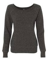 Bella + Canvas 7501 Ladies' Sponge Fleece Wide Neck Sweatshirt #color_CHAR-BLACK TRIB