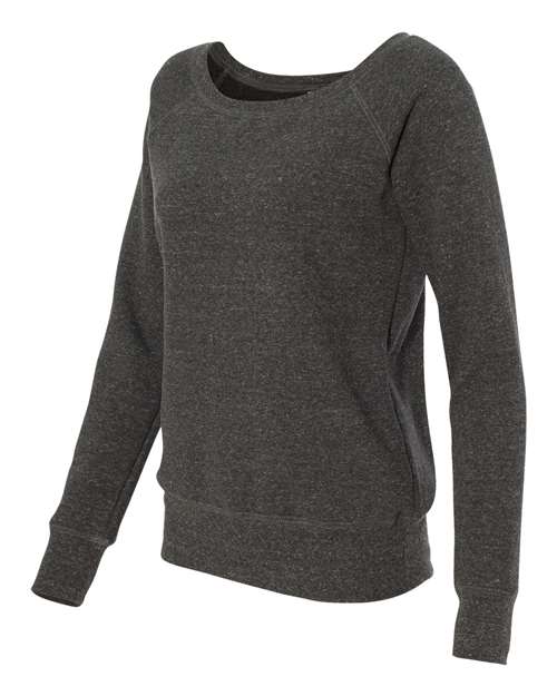 Bella + Canvas 7501 Ladies' Sponge Fleece Wide Neck Sweatshirt #color_CHAR-BLACK TRIB