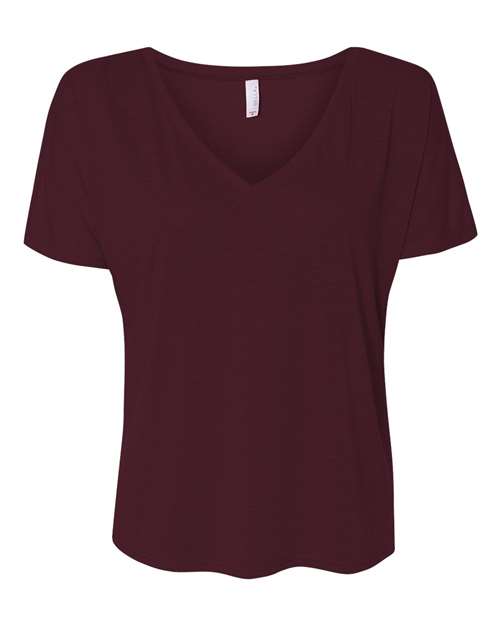Bella + Canvas 8815 Ladies' Slouchy V-Neck T-Shirt #color_MAROON