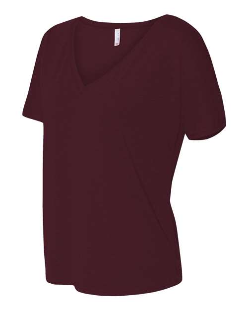 Bella + Canvas 8815 Ladies' Slouchy V-Neck T-Shirt #color_MAROON