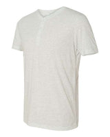 Bella + Canvas 3125 Men's Triblend Short-Sleeve Henley #color_WHT FLECK TRIBLD