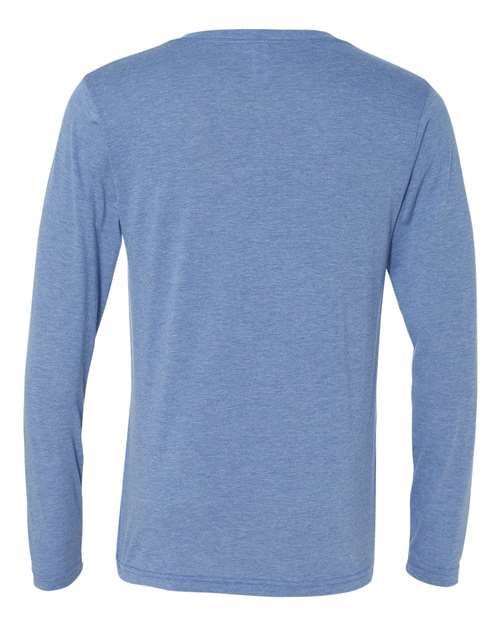 Bella + Canvas 3425 Unisex Jersey Long-Sleeve V-Neck T-Shirt #color_BLUE TRIBLEND