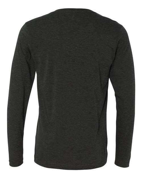 Bella + Canvas 3425 Unisex Jersey Long-Sleeve V-Neck T-Shirt #color_CHAR-BLACK TRIB