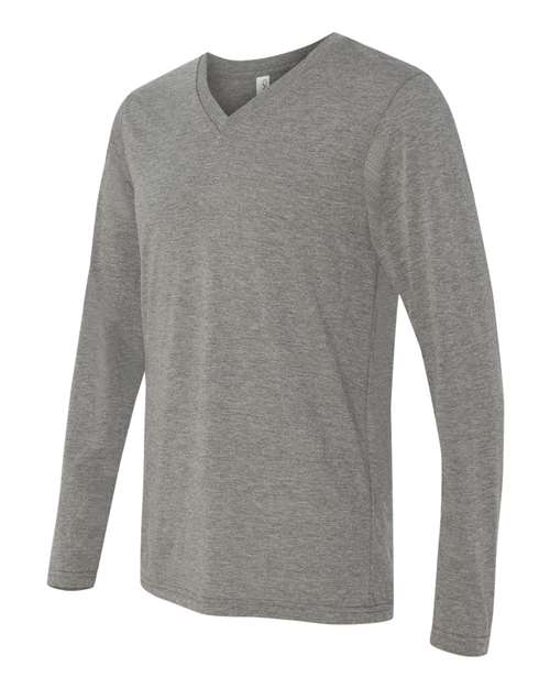 Bella + Canvas 3425 Unisex Jersey Long-Sleeve V-Neck T-Shirt #color_GREY TRIBLEND