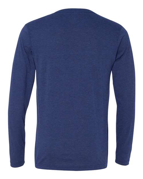 Bella + Canvas 3425 Unisex Jersey Long-Sleeve V-Neck T-Shirt #color_NAVY TRIBLEND