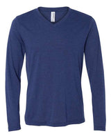 Bella + Canvas 3425 Unisex Jersey Long-Sleeve V-Neck T-Shirt #color_NAVY TRIBLEND