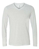 Bella + Canvas 3425 Unisex Jersey Long-Sleeve V-Neck T-Shirt #color_WHT FLECK TRIBLD
