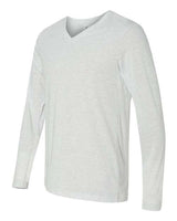 Bella + Canvas 3425 Unisex Jersey Long-Sleeve V-Neck T-Shirt #color_WHT FLECK TRIBLD