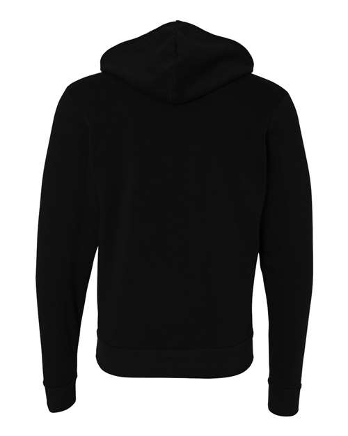 Bella + Canvas 3739 Unisex Poly-Cotton Fleece Full-Zip Hooded Sweatshirt #color_BLACK