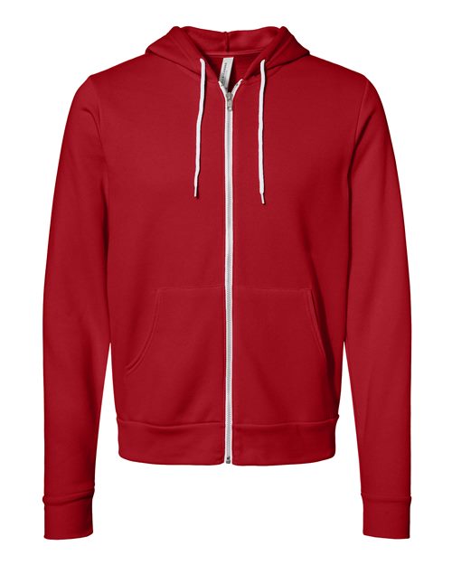 Bella + Canvas 3739 Unisex Poly-Cotton Fleece Full-Zip Hooded Sweatshirt #color_RED