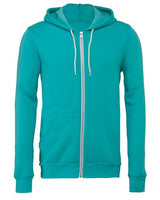 Bella + Canvas 3739 Unisex Poly-Cotton Fleece Full-Zip Hooded Sweatshirt #color_TEAL
