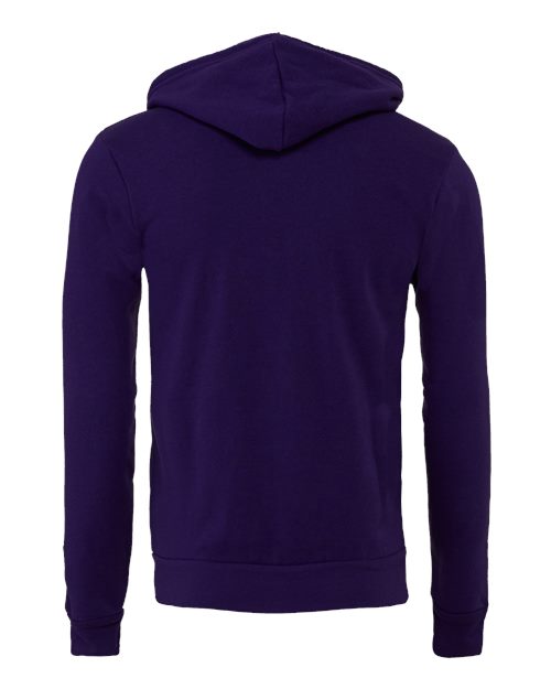 Bella + Canvas 3739 Unisex Poly-Cotton Fleece Full-Zip Hooded Sweatshirt #color_TEAM PURPLE