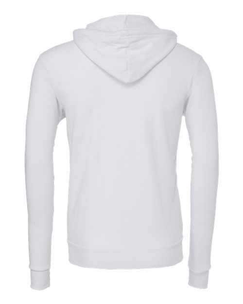 Bella + Canvas 3739 Unisex Poly-Cotton Fleece Full-Zip Hooded Sweatshirt #color_WHITE