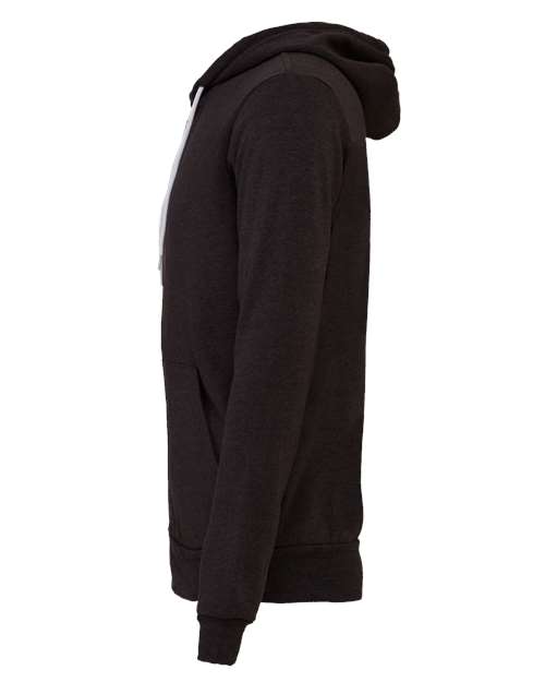 Bella + Canvas 3739 Unisex Poly-Cotton Fleece Full-Zip Hooded Sweatshirt #color_DK GREY HEATHER