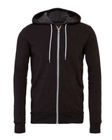 Bella + Canvas 3739 Unisex Poly-Cotton Fleece Full-Zip Hooded Sweatshirt #color_DK GREY HEATHER