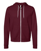 Bella + Canvas 3739 Unisex Poly-Cotton Fleece Full-Zip Hooded Sweatshirt #color_MAROON