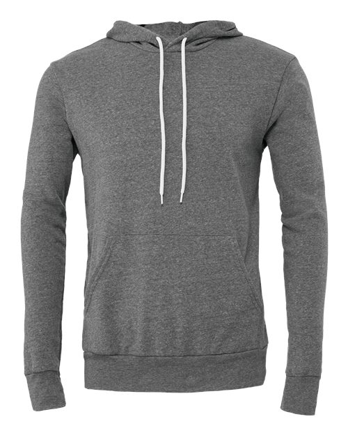 Bella + Canvas 3719 Unisex Sponge Fleece Pullover Hooded Sweatshirt #color_DEEP HEATHER