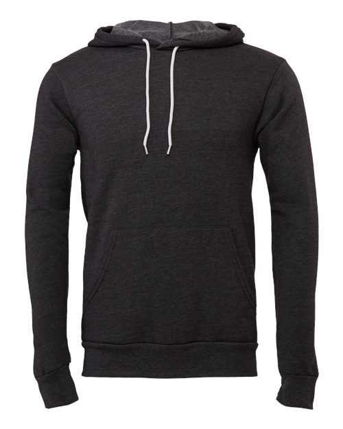 Bella + Canvas 3719 Unisex Sponge Fleece Pullover Hooded Sweatshirt #color_DK GRAY HEATHER