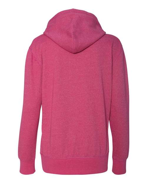 J America JA8860 Ladies' Glitter French Terry Hooded Sweatshirt #color_WILDBERRY