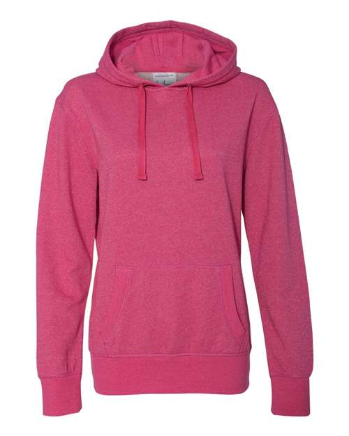 J America JA8860 Ladies' Glitter French Terry Hooded Sweatshirt #color_WILDBERRY