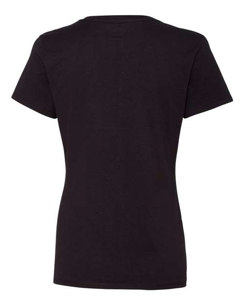 Hanes S04V Ladies' Nano-T V-Neck T-Shirt #color_BLACK
