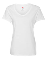 Hanes S04V Ladies' Nano-T V-Neck T-Shirt #color_WHITE