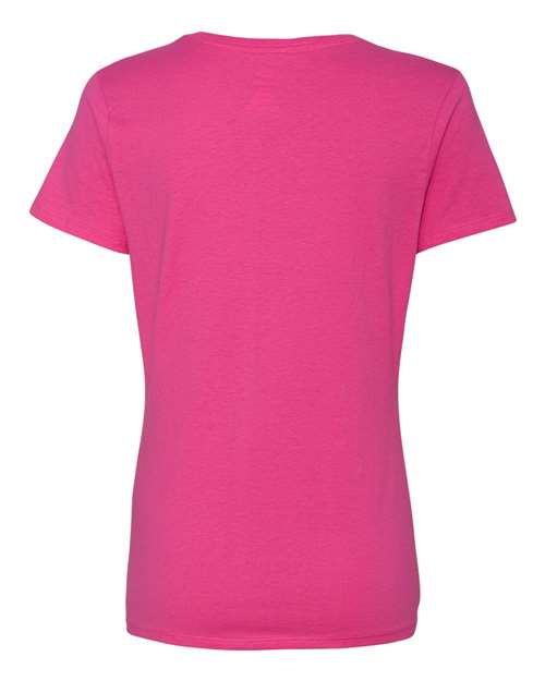 Hanes S04V Ladies' Nano-T V-Neck T-Shirt #color_WOW PINK