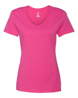 Hanes S04V Ladies' Nano-T V-Neck T-Shirt #color_WOW PINK