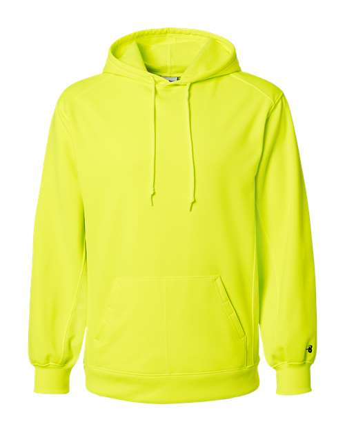 Badger 1454 Performance Fleece Hooded Sweatshirt #color_Safety Yellow