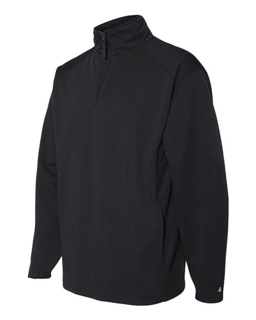 Badger 1480 Performance Fleece Quarter-Zip Pullover #color_Black