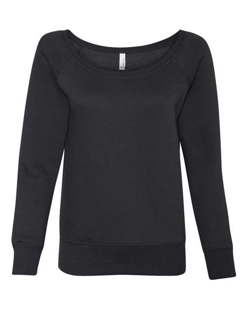 Bella + Canvas 7501 Ladies' Sponge Fleece Wide Neck Sweatshirt #color_BLACK