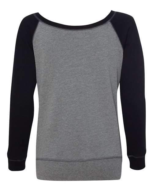 Bella + Canvas 7501 Ladies' Sponge Fleece Wide Neck Sweatshirt #color_DP HEATHER/ BLK
