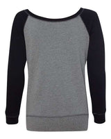 Bella + Canvas 7501 Ladies' Sponge Fleece Wide Neck Sweatshirt #color_DP HEATHER/ BLK