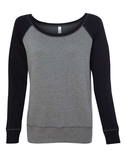 Bella + Canvas 7501 Ladies' Sponge Fleece Wide Neck Sweatshirt #color_DP HEATHER/ BLK
