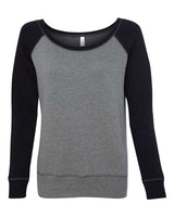 Bella + Canvas 7501 Ladies' Sponge Fleece Wide Neck Sweatshirt #color_DP HEATHER/ BLK
