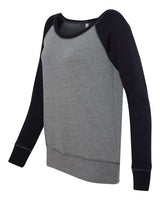 Bella + Canvas 7501 Ladies' Sponge Fleece Wide Neck Sweatshirt #color_DP HEATHER/ BLK
