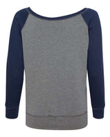 Bella + Canvas 7501 Ladies' Sponge Fleece Wide Neck Sweatshirt #color_DP HEATHER/ NAVY