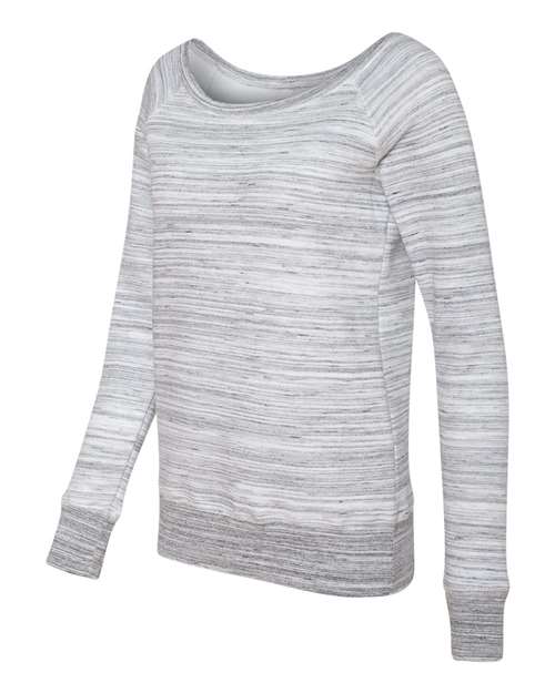 Bella + Canvas 7501 Ladies' Sponge Fleece Wide Neck Sweatshirt #color_LT GREY MARBLE