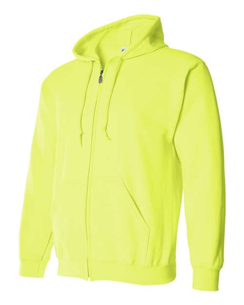 Gildan G186 Adult Heavy Blend 50/50 Full-Zip Hooded Sweatshirt #color_SAFETY GREEN