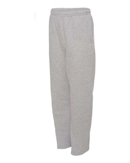 Jerzees 974MP Adult NuBlend Open-Bottom Fleece Sweatpants #color_ATHLETIC HEATHER