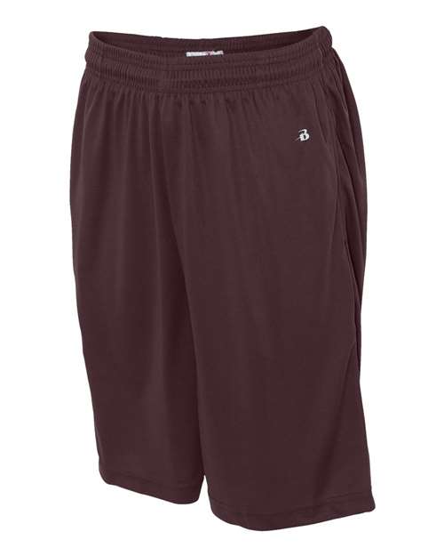 "Badger 4119 B-Core 10" Shorts with Pockets #color_Maroon"
