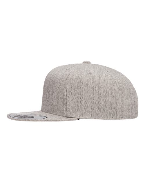 Flexfit 110F Adult Wool Blend Snapback Cap #color_HEATHER GREY