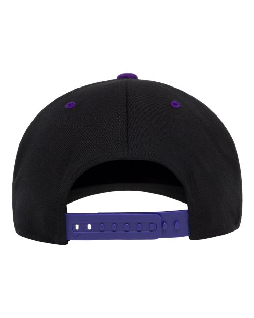 Flexfit 110FT Adult Wool Blend Snapback Two-Tone Cap #color_BLACK/ PURPLE