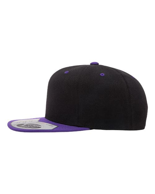 Flexfit 110FT Adult Wool Blend Snapback Two-Tone Cap #color_BLACK/ PURPLE