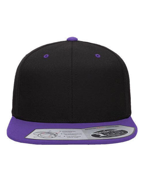 Flexfit 110FT Adult Wool Blend Snapback Two-Tone Cap #color_BLACK/ PURPLE